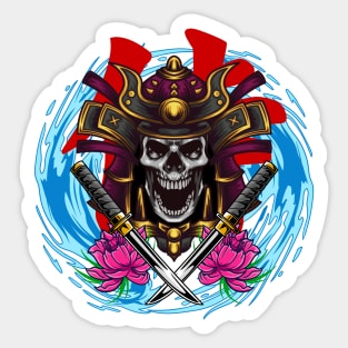 Samurai Skull 03 Sticker